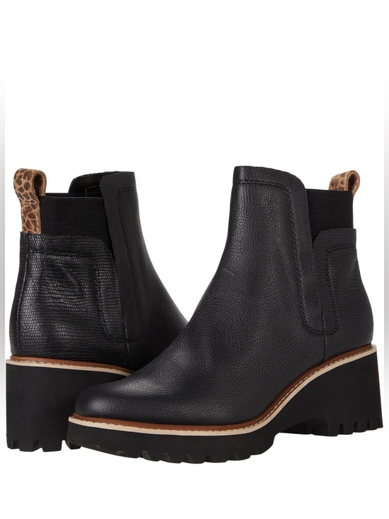 Dolce Vita Shoes - Dolce Vita Black Leather Chelsea Lug Boot Huey H2O